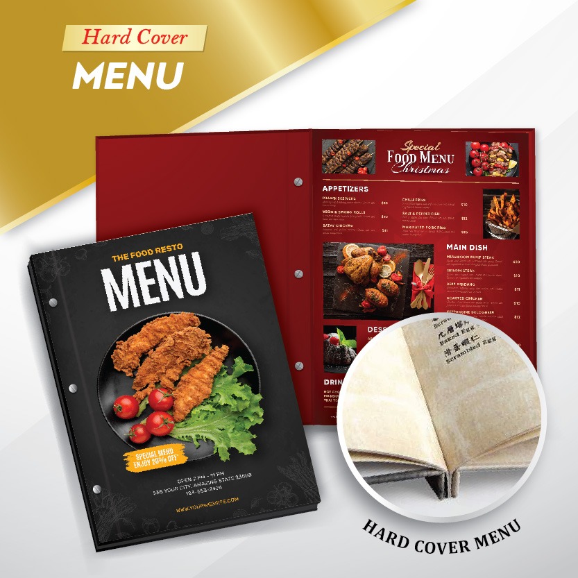 Hardcover Restaurant menu B5